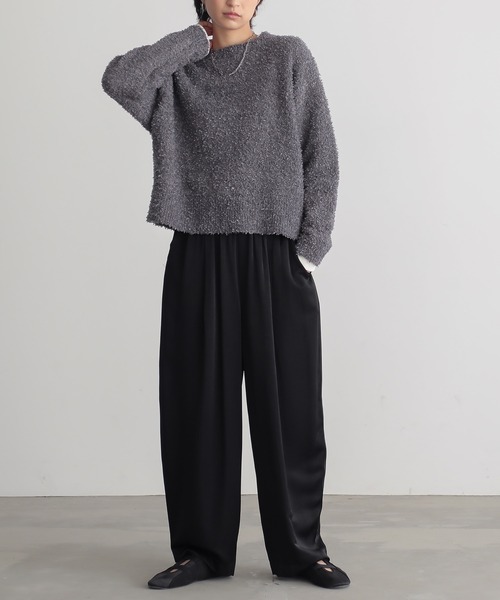for/c(フォーシー)の「テープヤーンニット【サスティナブル】(ニット/セーター・レディース・アイボリー/チャコール/グレー・L/M)」の10枚目の写真