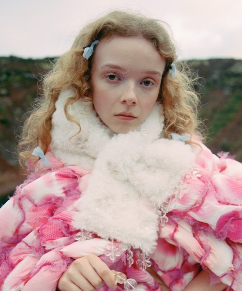 アンダーカバー DAVF 花柄マフラー X SUSAN FANG] FURRY BUBBLE FLOWER SCARF（マフラー）｜ROCKFISH