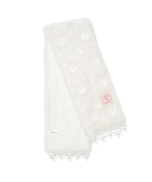 X SUSAN FANG] FURRY BUBBLE FLOWER SCARF（マフラー）｜ROCKFISH