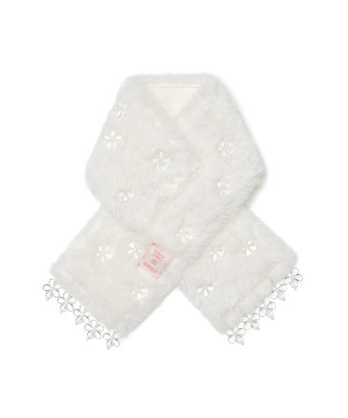 X SUSAN FANG] FURRY BUBBLE FLOWER SCARF（マフラー）｜ROCKFISH