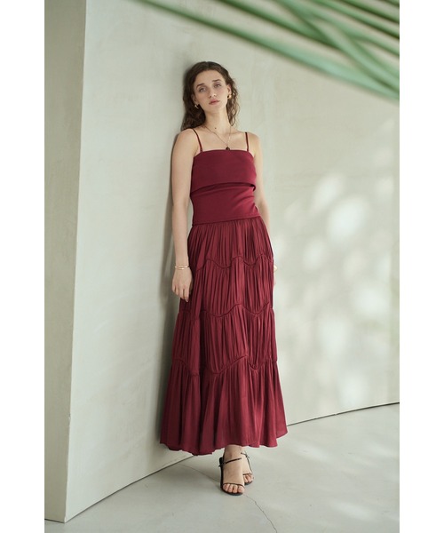 Estella.K(エステラケー)の「Melinda Dress ランダムティアードベアドレス(ワンピース・レディース・バーガンディー/ブラック/モカ・FREE)」の8枚目の写真