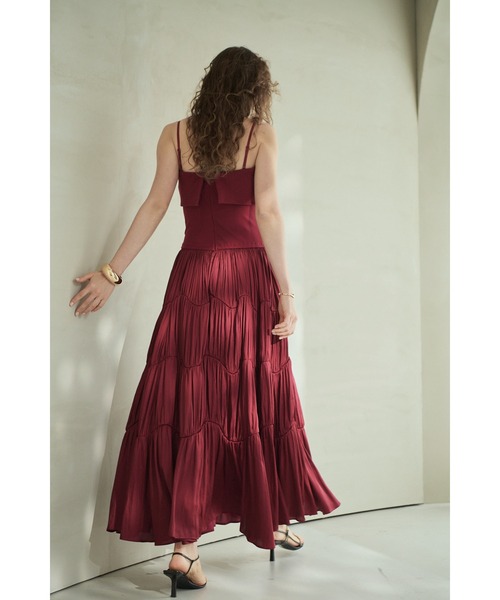 Estella.K(エステラケー)の「Melinda Dress ランダムティアードベアドレス(ワンピース・レディース・バーガンディー/ブラック/モカ・FREE)」の9枚目の写真