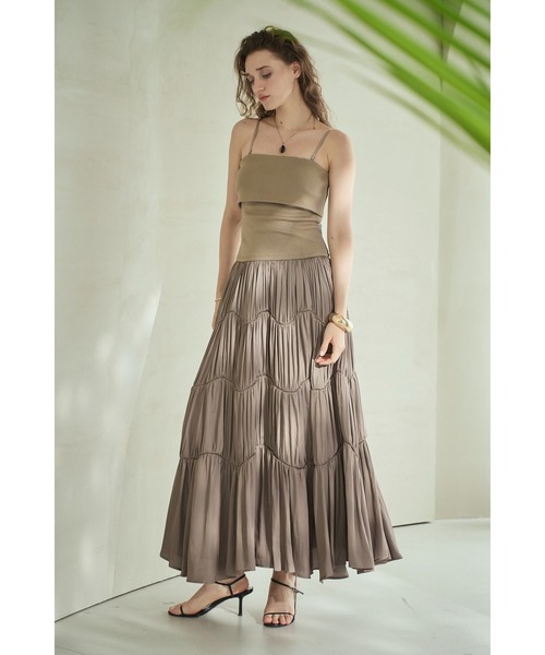 Estella.K(エステラケー)の「Melinda Dress ランダムティアードベアドレス(ワンピース・レディース・バーガンディー/ブラック/モカ・FREE)」の15枚目の写真