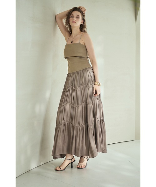 Estella.K(エステラケー)の「Melinda Dress ランダムティアードベアドレス(ワンピース・レディース・バーガンディー/ブラック/モカ・FREE)」の6枚目の写真