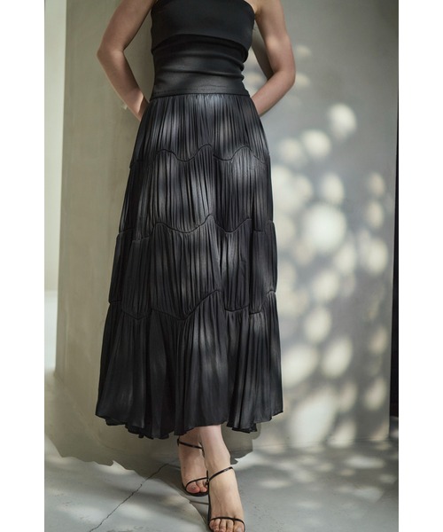 Estella.K(エステラケー)の「Melinda Dress ランダムティアードベアドレス(ワンピース・レディース・バーガンディー/ブラック/モカ・FREE)」の19枚目の写真