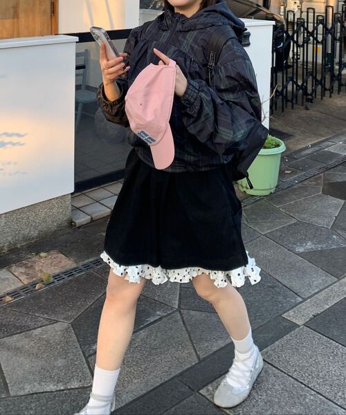 RONRON(ロンロン)の「PENDANT FRILL HOODIE WIND JUMPER NAVY CHECK(ナイロンジャケット・レディース・その他・FREE)」の8枚目の写真