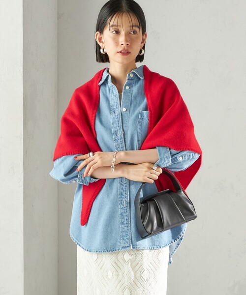 SHIPS（シップス）の「マルチウェイ 三角 ストール（ストール/ショール・レディース・グレー/ブラウン/レッド・ONE SIZE）」の21枚目の写真