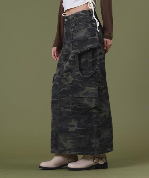 dispark（ディスパーク）の「DISPARK/マルチポケットカモフラスカート（スカート・レディース・カーキ・SMALL/MEDIUM）」の3枚目の写真