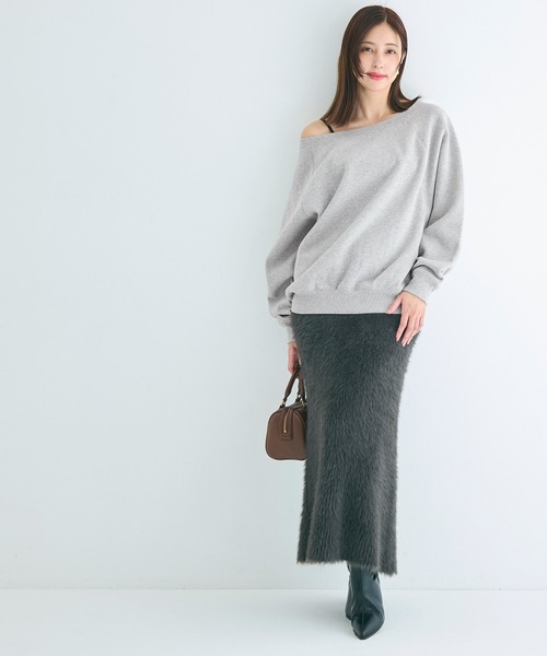 coca(coca)(コカ)の「裏起毛 オフショルダースウェット(スウェット・レディース・チャコール/グレー・L/M)」の14枚目の写真