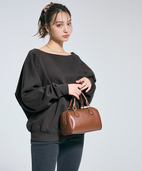 coca(coca)(コカ)の「裏起毛 オフショルダースウェット(スウェット・レディース・チャコール/グレー・L/M)」の4枚目の写真