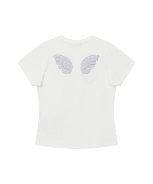 BAUF（バウフ）の「エンジェルウィングスリムフィットTシャツ[ホワイト]（Tシャツ/カットソー・レディース・その他・FREE）」の8枚目の写真