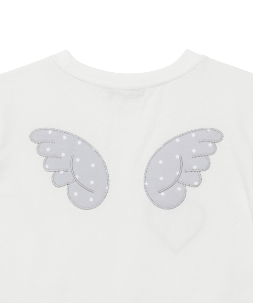 BAUF（バウフ）の「エンジェルウィングスリムフィットTシャツ[ホワイト]（Tシャツ/カットソー・レディース・その他・FREE）」の3枚目の写真