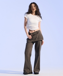 Side Ruche Curve Tee (WHITE)
