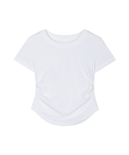 MOAA(モア)の「Side Ruche Curve Tee (WHITE)(Tシャツ/カットソー・レディース・その他・SMALL/MEDIUM)」の2枚目の写真