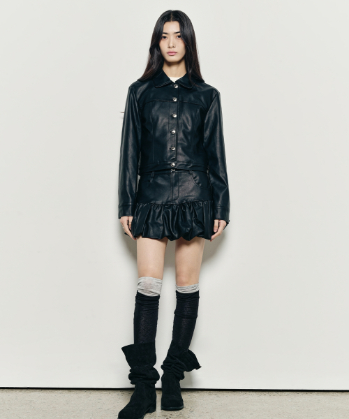 NICK&NICOLE(ニックアンドニコール)の「TRUCKER LINE LEATHER SET_BLACK(ライダースジャケット・レディース・その他・SMALL/MEDIUM)」の1枚目の写真