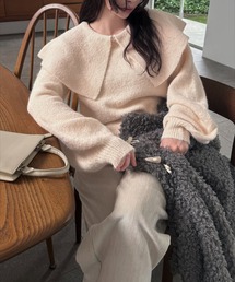 WILLFULLY | overlay big collar volume sleeve knit(ニット/セーター)