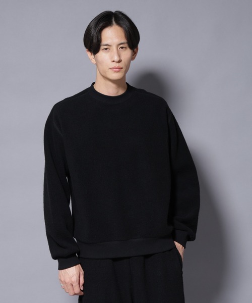 NANO universe（ナノユニバース）の「MIYATA×NANO JAPANMADE　ウール/コットン スウェット（スウェット・メンズ・ブラック/チャコール/ブラウン・M/L）」の2枚目の写真