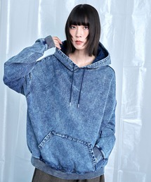 Nora Lily（ノラリリー）の「【Nora Lily】Denim-Look Pullover Sweat Hoodie（Tシャツ/カットソー・メンズ）」