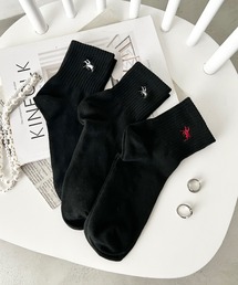 POLOCHAMPS（ポロチャンプス）の「POLOCHAMPS(ポロチャンプス)/ワンポイント刺繍 ショート丈ソックス 3足組 靴下/レディース 3P ソックス（ソックス/靴下）」