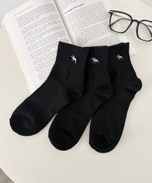 POLO CHAMPS（ポロチャンプス）の「POLO CHAMPS(ポロチャンプス)/ワンポイント刺繍 ショート丈ソックス 3足組 靴下/レディース 3P ソックス（ソックス/靴下）」