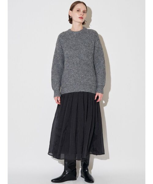 ELENDEEK(エレンディーク)の「ブラッシュヤーンニットドッキングワンピース(ワンピース・レディース・オフホワイト/グレー/ブラック・02/01)」の15枚目の写真