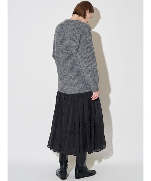 ELENDEEK(エレンディーク)の「ブラッシュヤーンニットドッキングワンピース(ワンピース・レディース・オフホワイト/グレー/ブラック・02/01)」の18枚目の写真