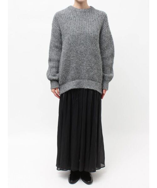 ELENDEEK(エレンディーク)の「ブラッシュヤーンニットドッキングワンピース(ワンピース・レディース・オフホワイト/グレー/ブラック・02/01)」の7枚目の写真