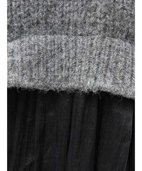 ELENDEEK(エレンディーク)の「ブラッシュヤーンニットドッキングワンピース(ワンピース・レディース・オフホワイト/グレー/ブラック・02/01)」の9枚目の写真