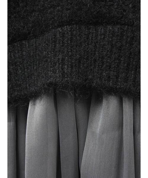 ELENDEEK(エレンディーク)の「ブラッシュヤーンニットドッキングワンピース(ワンピース・レディース・オフホワイト/グレー/ブラック・02/01)」の10枚目の写真