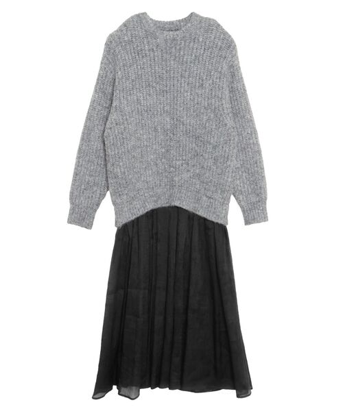 ELENDEEK(エレンディーク)の「ブラッシュヤーンニットドッキングワンピース(ワンピース・レディース・オフホワイト/グレー/ブラック・02/01)」の12枚目の写真