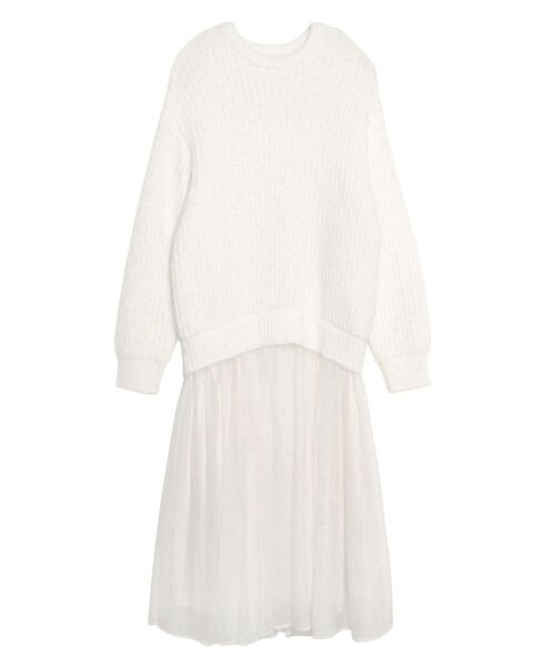 ELENDEEK(エレンディーク)の「ブラッシュヤーンニットドッキングワンピース(ワンピース・レディース・オフホワイト/グレー/ブラック・02/01)」の14枚目の写真