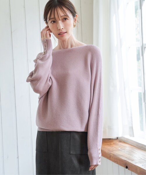 ikka(イッカ)の「横リブドルマンラメニットプルオーバー(ニット/セーター・レディース・ピンク/グレー/オフホワイト/ベージュ/サックスブルー・L/M/S)」の21枚目の写真