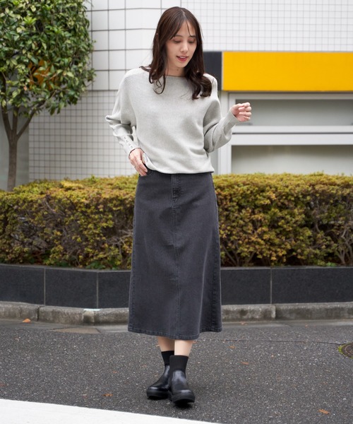 ikka(イッカ)の「横リブドルマンラメニットプルオーバー(ニット/セーター・レディース・ピンク/グレー/オフホワイト/ベージュ/サックスブルー・L/M/S)」の12枚目の写真