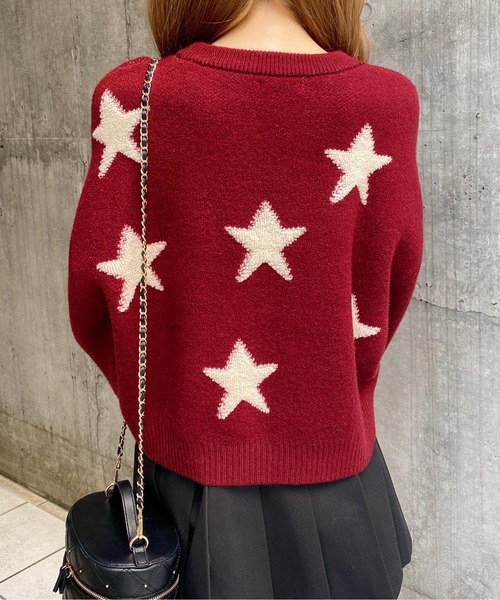 INGNI(イング)の「星柄ループジャガードニット(ニット/セーター・レディース・チャコールグレー×ブラック/ワイン系2/ブラック×ホワイト・M)」の16枚目の写真