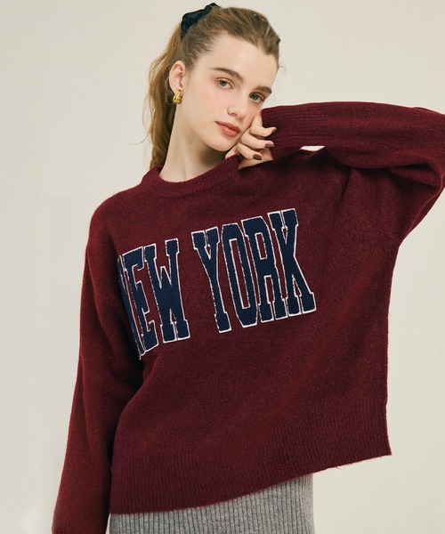 【超人気◎】PING　ウールニット　スター　ワッペン　新品タグ付き　完売モデル◎ アソートワッペンニットトップス（ニット/セーター）｜coca（coca