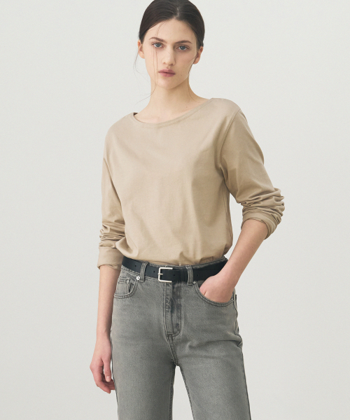 DRAWFIT WOMEN（ドローフィットウーマン）の「スーピマシルケットボートネックロングスリーブTシャツ[クリーム]（Tシャツ/カットソー・レディース・その他・SMALL/MEDIUM）」の12枚目の写真