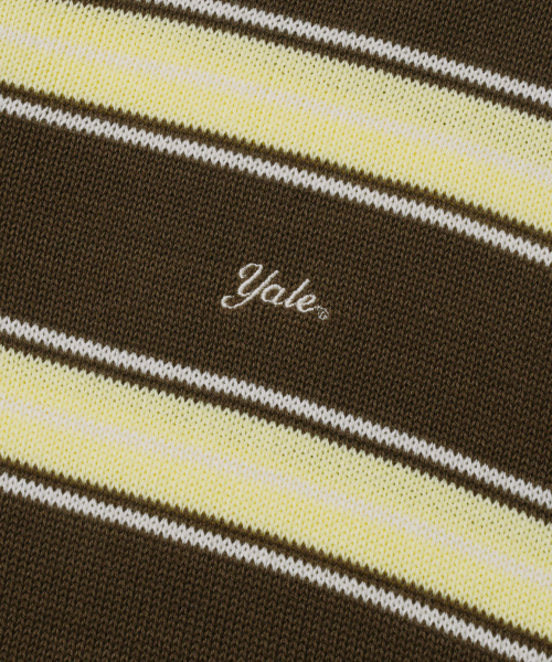 YALE(イェール)の「マルチストライプカラー ニット 半袖_ダークブラウン(ポロシャツ・レディース・その他・SMALL/MEDIUM/LARGE/X-LARGE)」の5枚目の写真