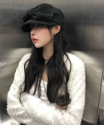 anyonemore（エニワンモア）の「ビッグリボンブークレマドロスハンチング帽（キャスケット）」