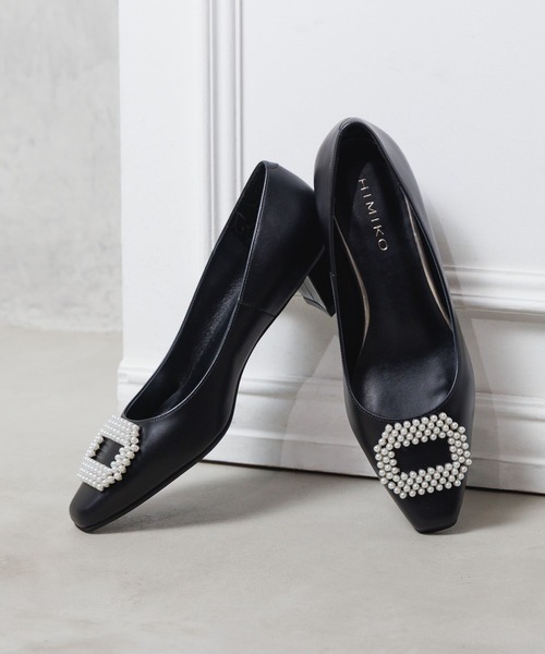 HIMIKO(ヒミコ)の「【HIMIKO】【撥水】4cmヒールパールビジューパンプス/661113(パンプス・レディース・ベージュ/シルバー/ブラック・22.0cm/22.5cm/23.0cm/23.5cm/24.0cm/24.5cm/25.0cm/25.5cm)」の2枚目の写真