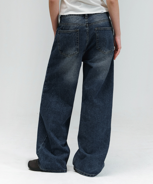 RANDOMOFF（ランダムオフ）の「BTB : WAVE WASHING JEANS [BLUE MINUIT CORE]（デニムパンツ・レディース・ダークインディゴブルー・X-SMALL/SMALL/MEDIUM/LARGE）」の7枚目の写真
