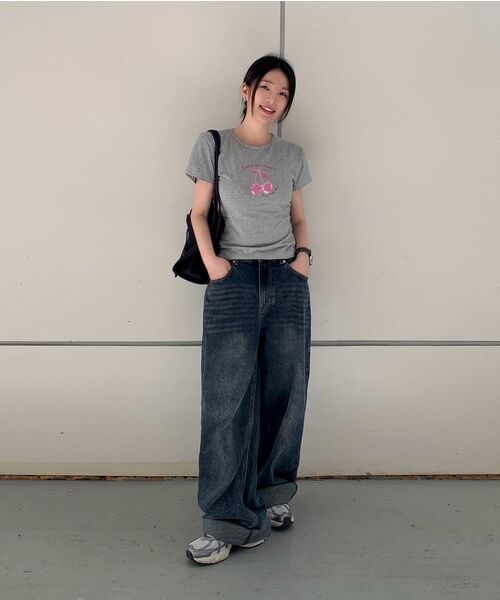 RANDOMOFF（ランダムオフ）の「BTB : WAVE WASHING JEANS [BLUE MINUIT CORE]（デニムパンツ・レディース・ダークインディゴブルー・X-SMALL/SMALL/MEDIUM/LARGE）」の10枚目の写真