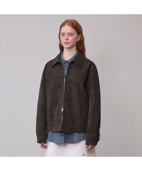 MICANE(ミケーネ)の「エンバー ミニマル レザー ジャンパー(ライダースジャケット・レディース・ブラウン/ブラック・MEDIUM/LARGE/X-LARGE/SMALL)」の1枚目の写真