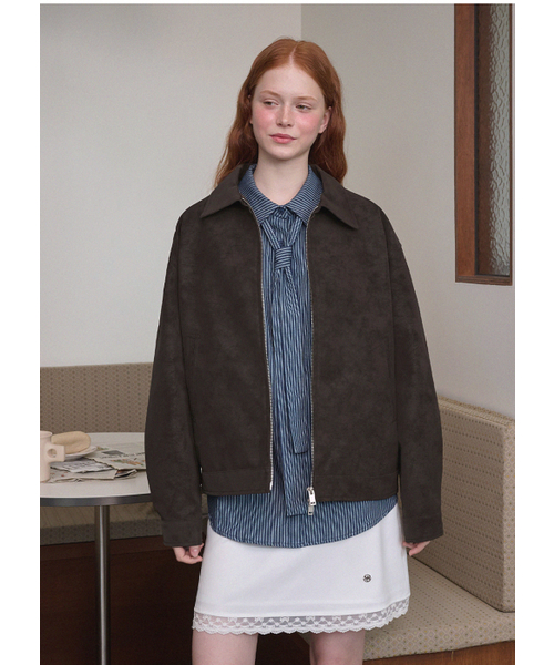 MICANE(ミケーネ)の「エンバー ミニマル レザー ジャンパー(ライダースジャケット・レディース・ブラウン/ブラック・MEDIUM/LARGE/X-LARGE/SMALL)」の3枚目の写真