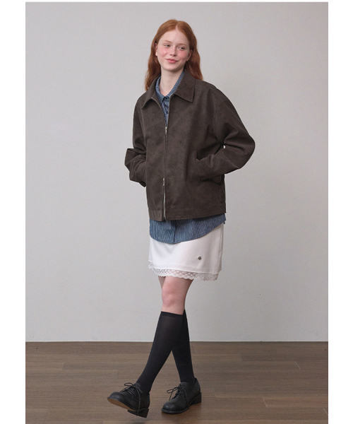 MICANE(ミケーネ)の「エンバー ミニマル レザー ジャンパー(ライダースジャケット・レディース・ブラウン/ブラック・MEDIUM/LARGE/X-LARGE/SMALL)」の5枚目の写真