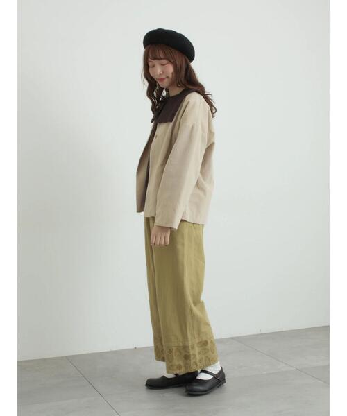 TSUHARU by Samansa Mos2（ツハルバイサマンサモスモス）の「[tukuroi]綿麻ツイル刺繍ブラウス（シャツ/ブラウス・レディース・ベージュ/ブラウン・F）」の14枚目の写真