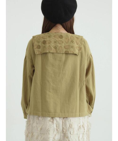TSUHARU by Samansa Mos2（ツハルバイサマンサモスモス）の「[tukuroi]綿麻ツイル刺繍ブラウス（シャツ/ブラウス・レディース・ベージュ/ブラウン・F）」の17枚目の写真