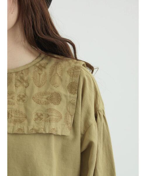 TSUHARU by Samansa Mos2（ツハルバイサマンサモスモス）の「[tukuroi]綿麻ツイル刺繍ブラウス（シャツ/ブラウス・レディース・ベージュ/ブラウン・F）」の18枚目の写真