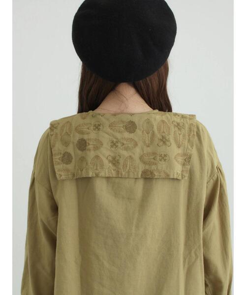 TSUHARU by Samansa Mos2（ツハルバイサマンサモスモス）の「[tukuroi]綿麻ツイル刺繍ブラウス（シャツ/ブラウス・レディース・ベージュ/ブラウン・F）」の19枚目の写真