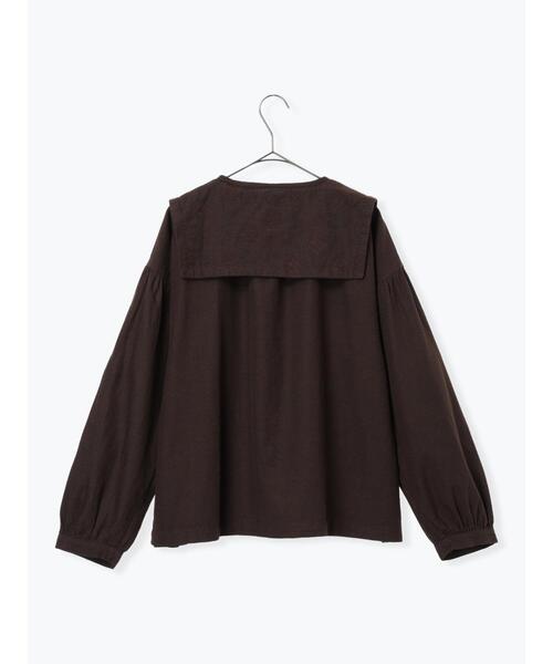 TSUHARU by Samansa Mos2（ツハルバイサマンサモスモス）の「[tukuroi]綿麻ツイル刺繍ブラウス（シャツ/ブラウス・レディース・ベージュ/ブラウン・F）」の13枚目の写真