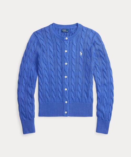 POLO RALPH LAUREN ケーブルニット カーディガン ポニー 水色 Polo Ralph Lauren Polo Pony ケーブルニット カーディガン | ブルー